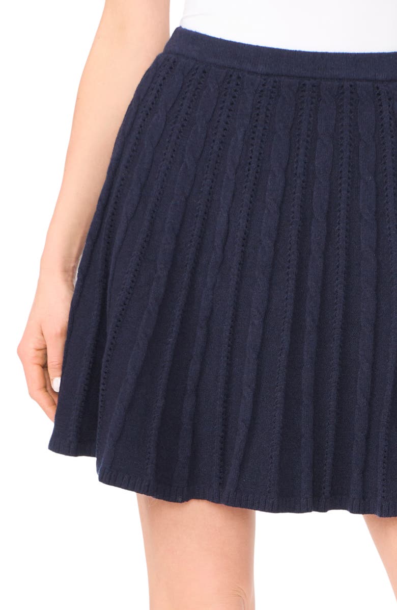 Ted Baker Cable Stitch Pointelle Sweater Miniskirt, Alternate, color, Classic Navy