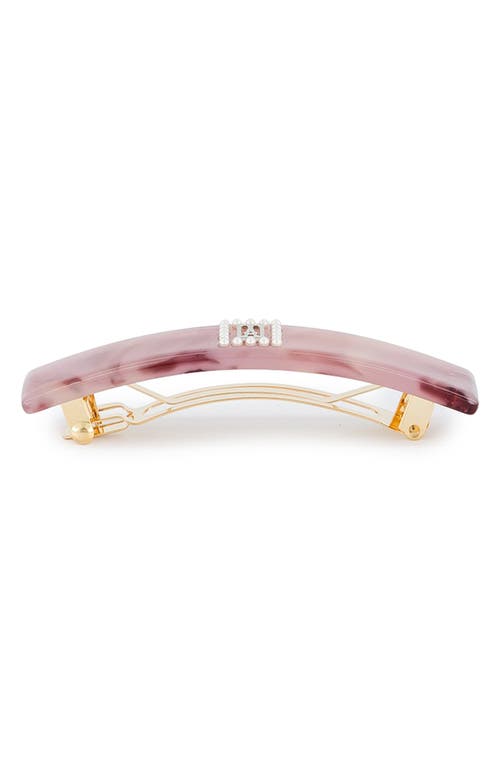 Alexandre De Paris Imitation Pearl Barrette In Purple