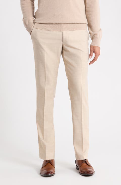 Sharkskin Flat Front Dress Pants