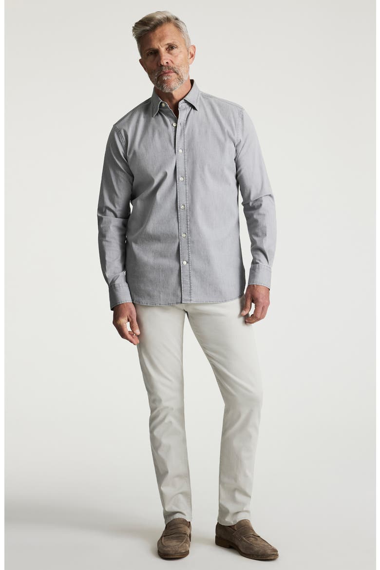 Denim Button-Up Shirt, Alternate, color, GREY INDIGO