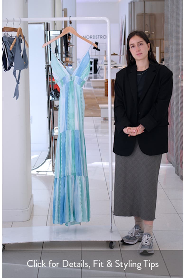 Print Tiered Halter Maxi Dress video
