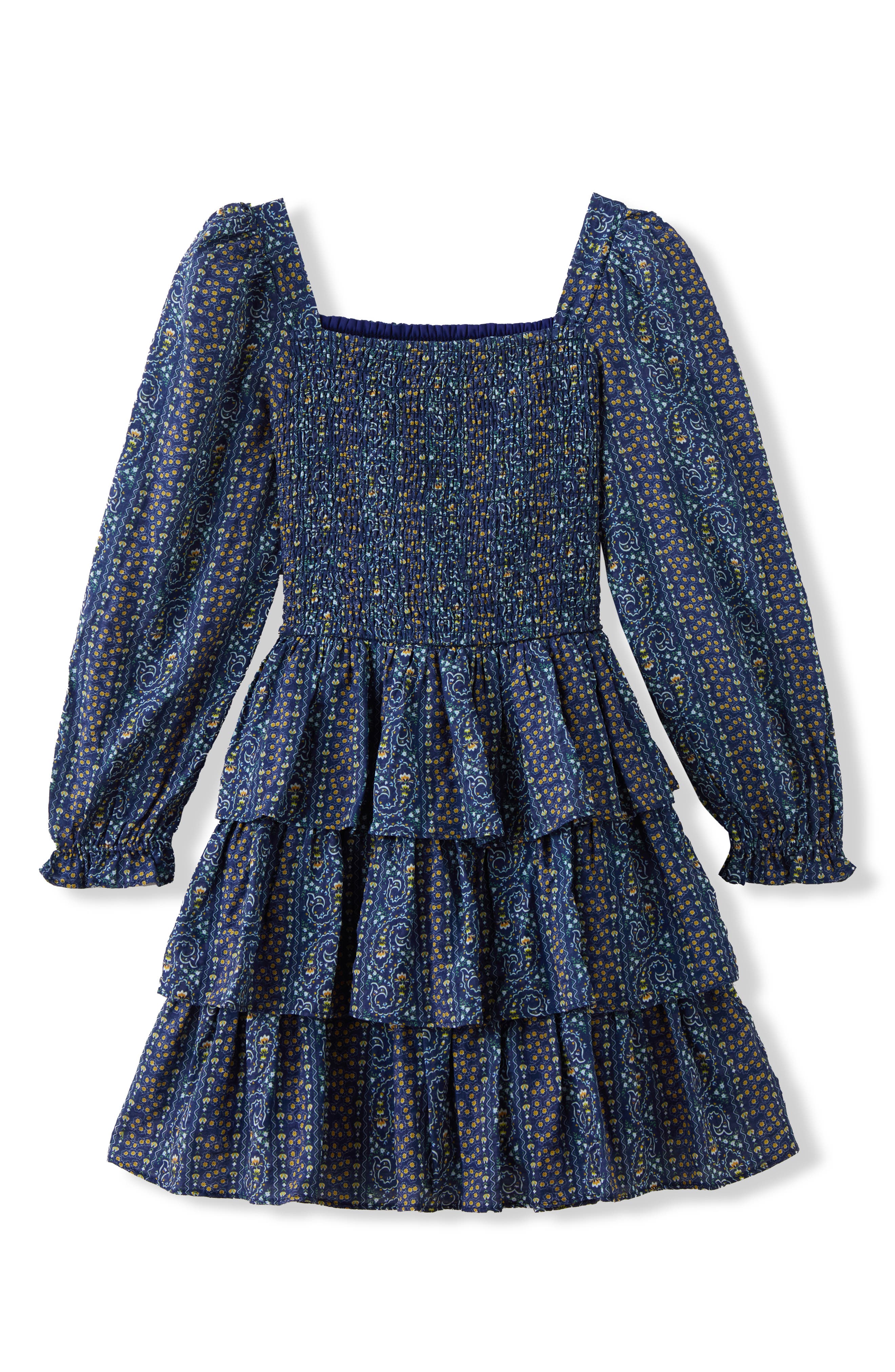 Kids' Sally Smocked Long Sleeve Dress