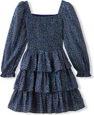 Pippa & Julie Kids' Sally Smocked Long Sleeve Dress