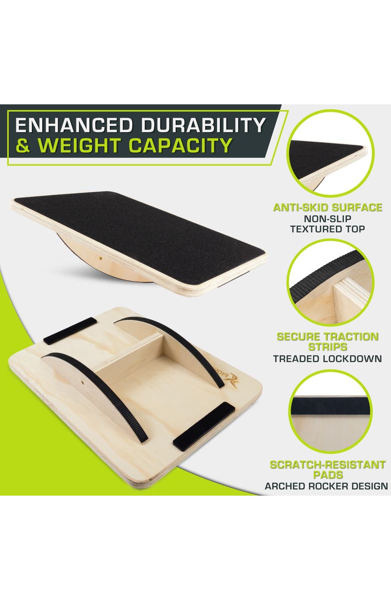 ProsourceFit Wooden Rocker Board, Alternate, color, Wooden
