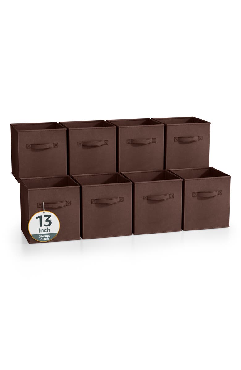 SORBUS 8-Pack Collapsible Storage Cube, Main, color, Chocolate