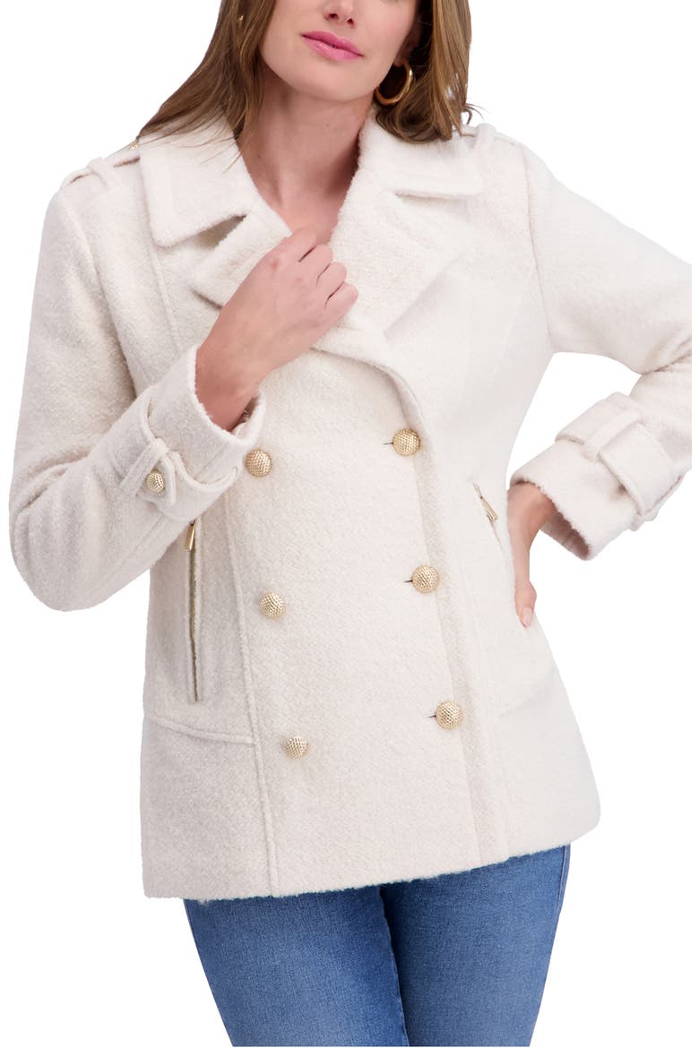 Bouclé Peacoat, Alternate, color, IVORY
