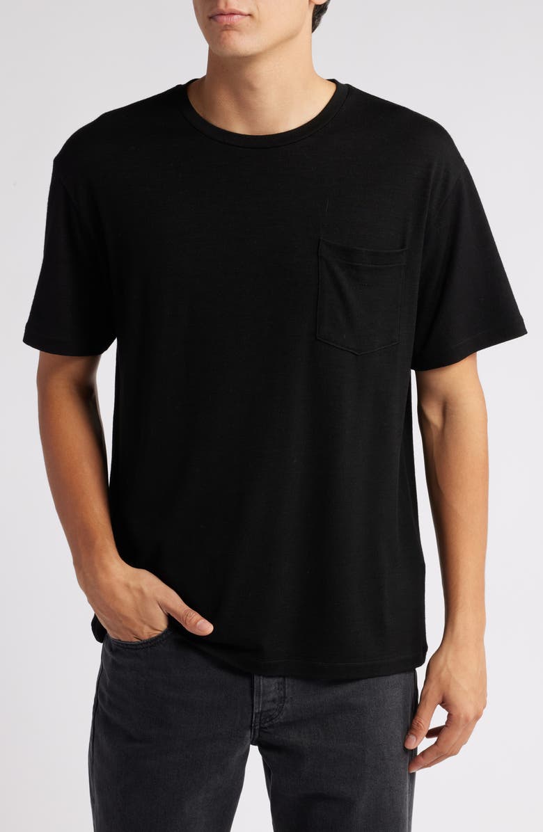 FRAME Lightweight Wool T-Shirt, Main, color, Black