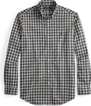 Polo Ralph Lauren Classic Fit Gingham Sanded Twill Button-Down Shirt