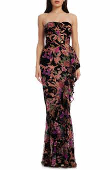 Paris Ruffle Strapless Gown