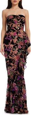 Dress the Population Paris Ruffle Strapless Gown