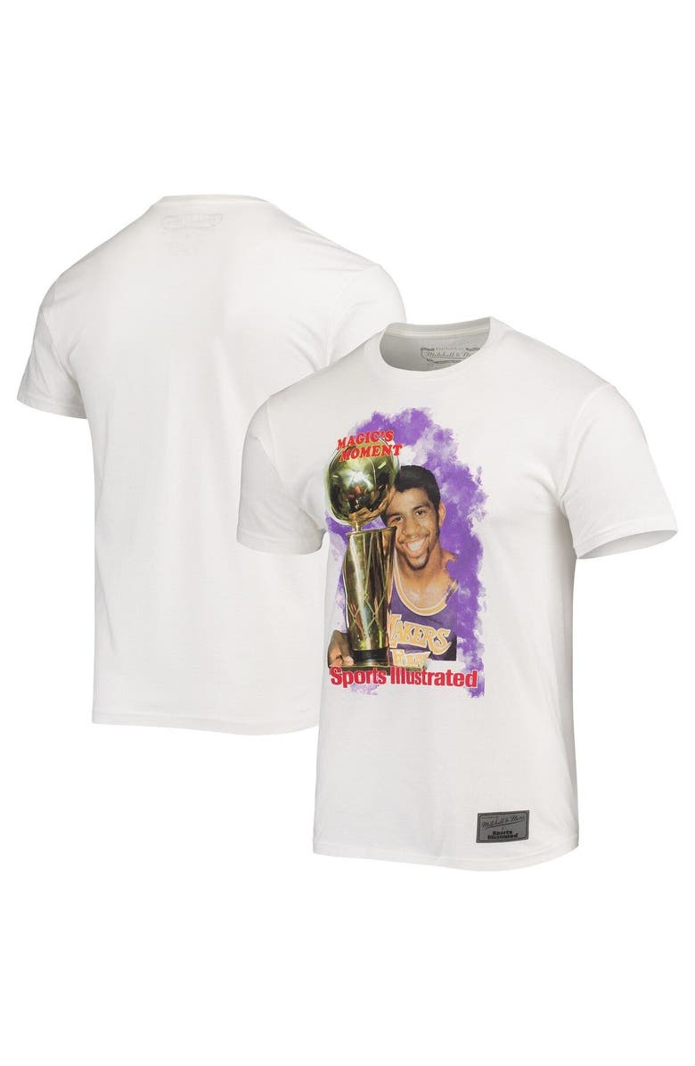 Mitchell & Ness Men's Mitchell & Ness x Sports Illustrated Magic Johnson White Los Angeles Lakers Player T-Shirt, Alternate, color,
