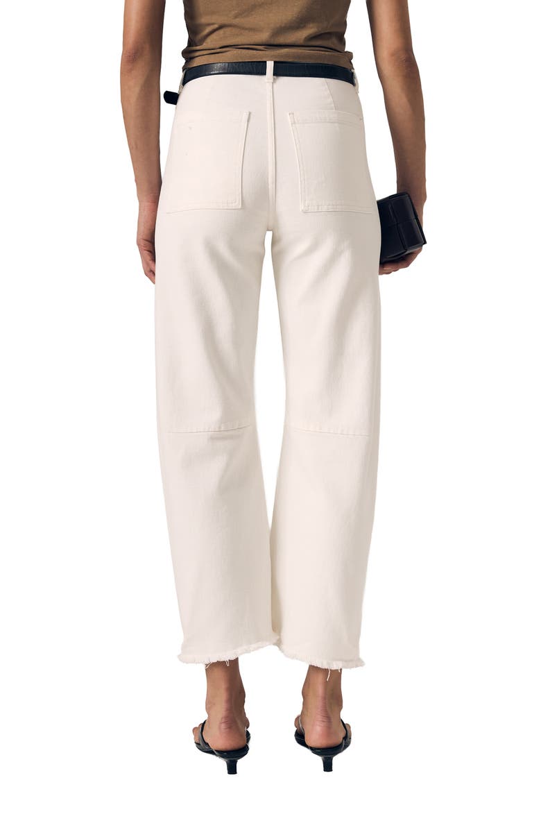 LE JEAN Utility Barrel Leg Jeans, Alternate, color, White