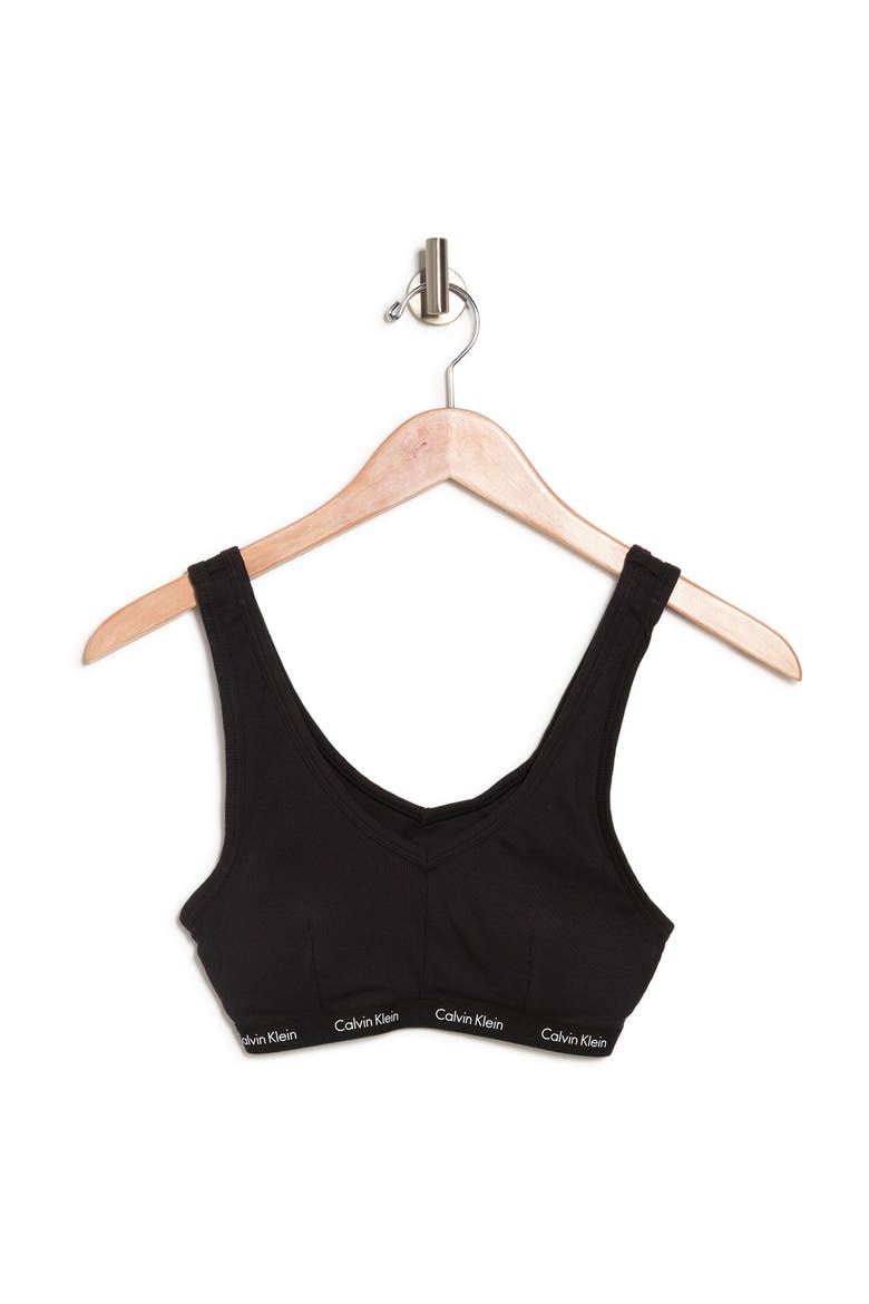 Lightly Ribbed Bralette, Alternate, color, BLACK