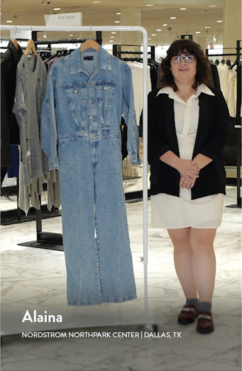 Long Sleeve Nonstretch Denim Jumpsuit, sales video thumbnail