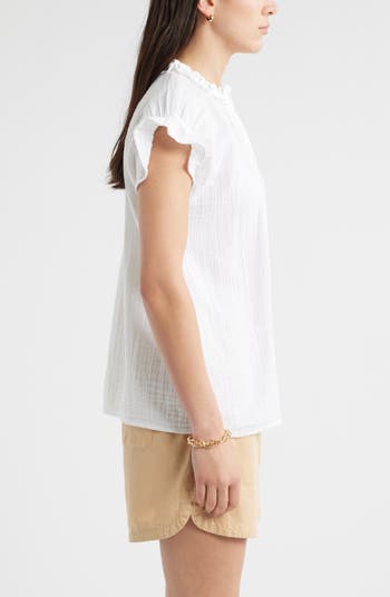 Ruffle Cotton Gauze Top