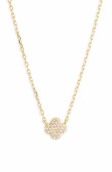 Argento Vivo Sterling Silver Pavè Clover Pendant Necklace