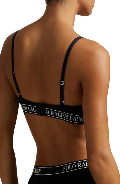 Polo Ralph Lauren Logo Band Triangle Bralette In Black