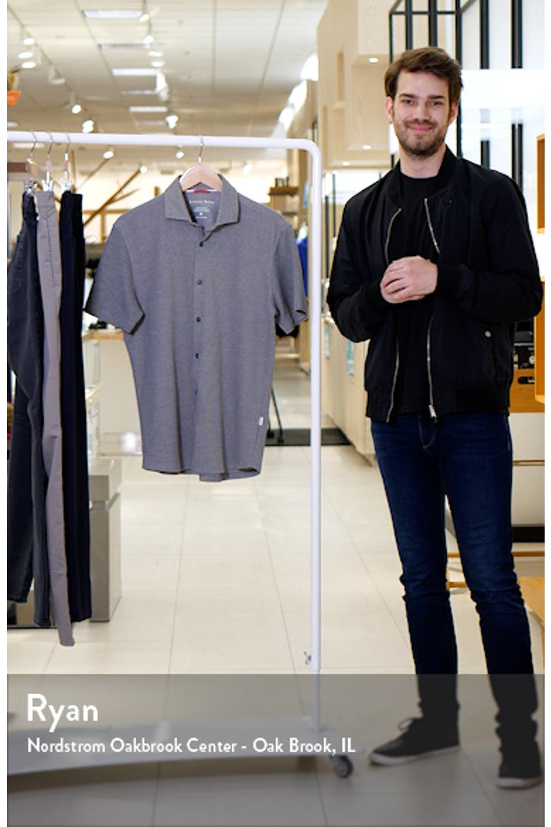 Solid Technical Piqué Knit Short Sleeve Button-Up Shirt video
