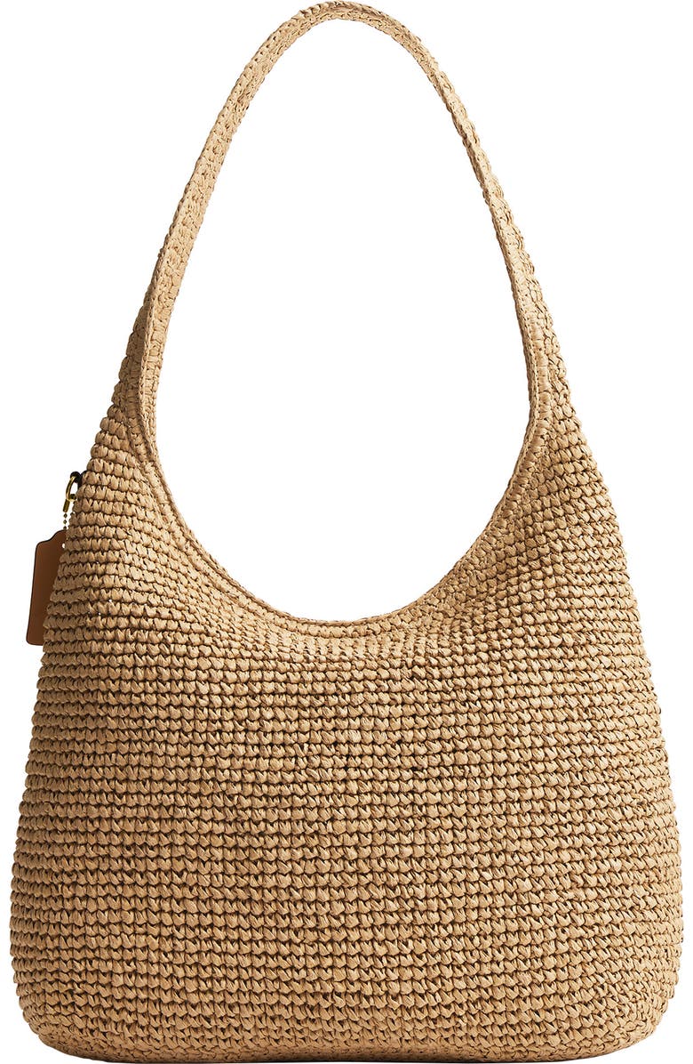 COACH Brooklyn Refined Weave Shoulder Bag, Alternate, color, Natural