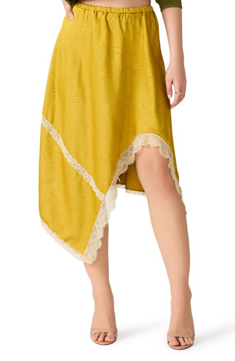 Sereena Lace Trim Asymmetric Skirt