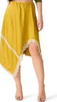 Steve Madden Sereena Lace Trim Asymmetric Skirt