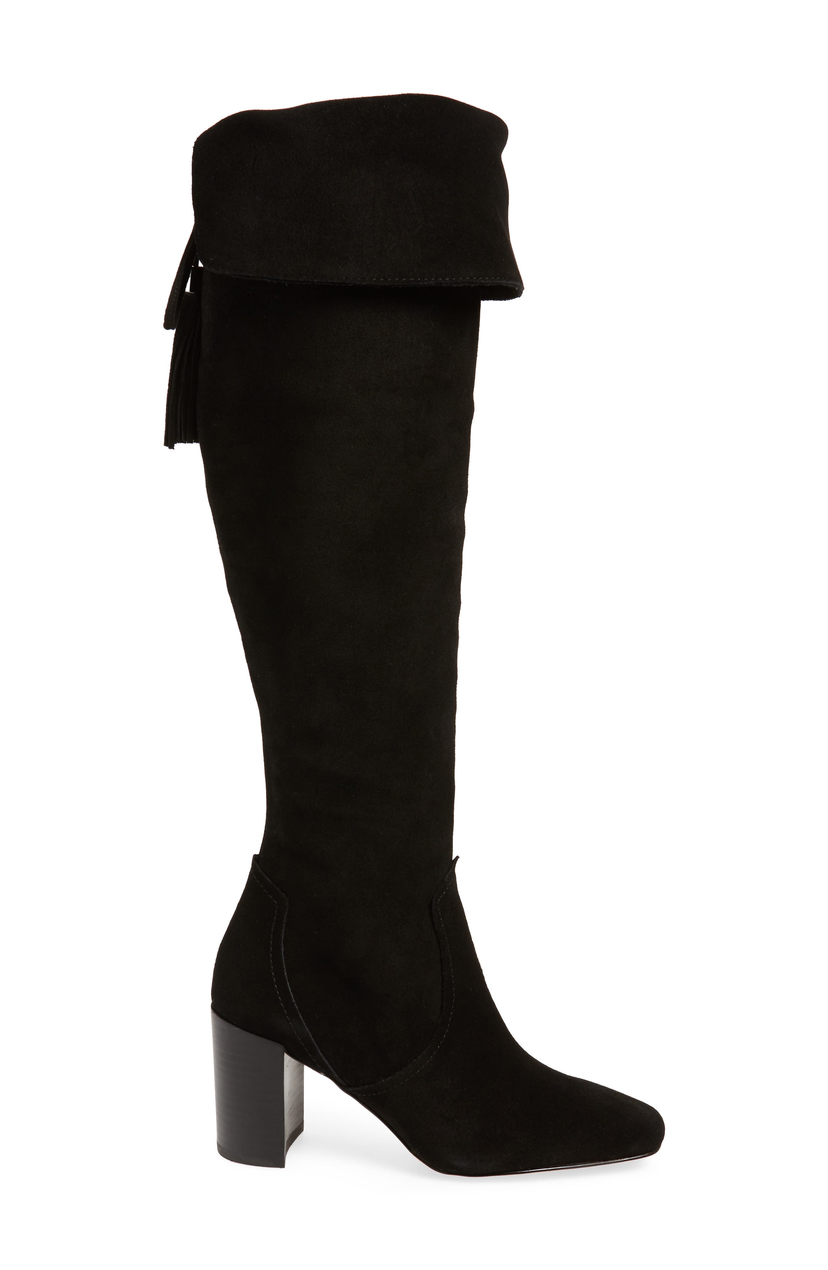 KARL LAGERFELD PARIS Razo Tassel Knee High Boot, Alternate, color, 