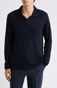 Vince Wool Interlock Long Sleeve Johnny Polo