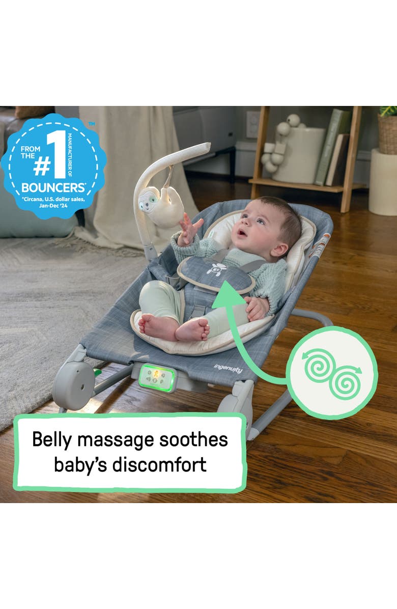 INGENUITY Happy Belly Rock-to-Bounce Massage Seat, Alternate, color, Grey