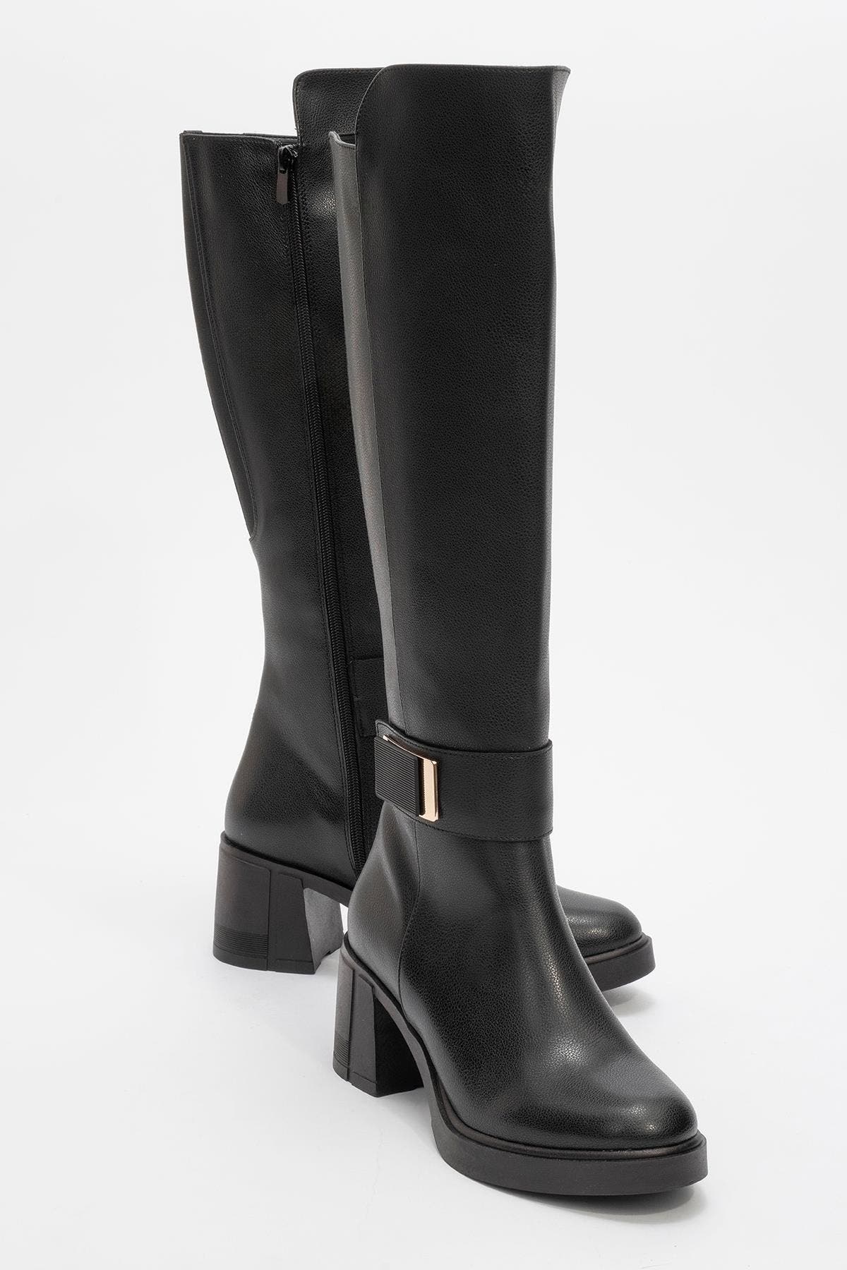 Black Stretch Faux Leather
