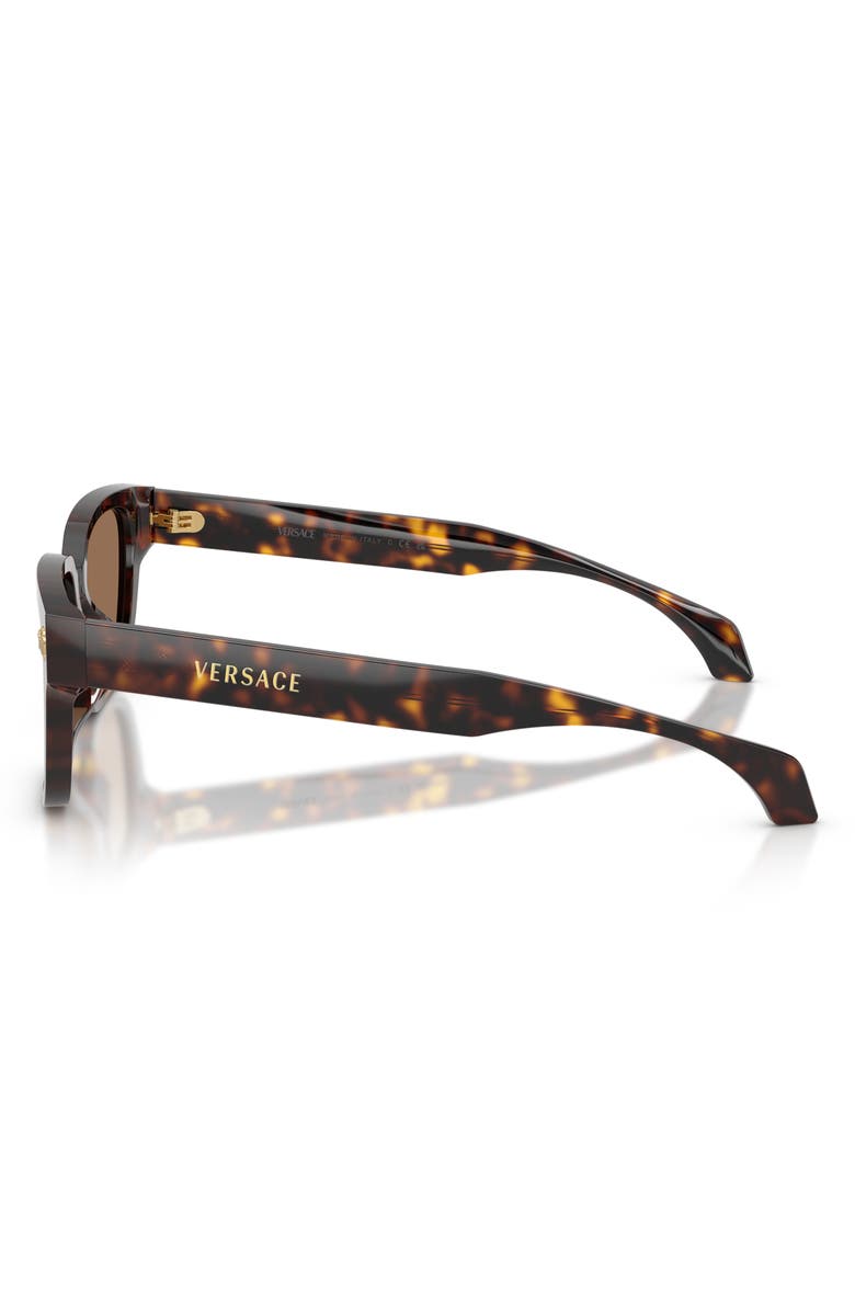 Versace 56mm Rectangular Sunglasses, Alternate, color, Havana / Dark Brown