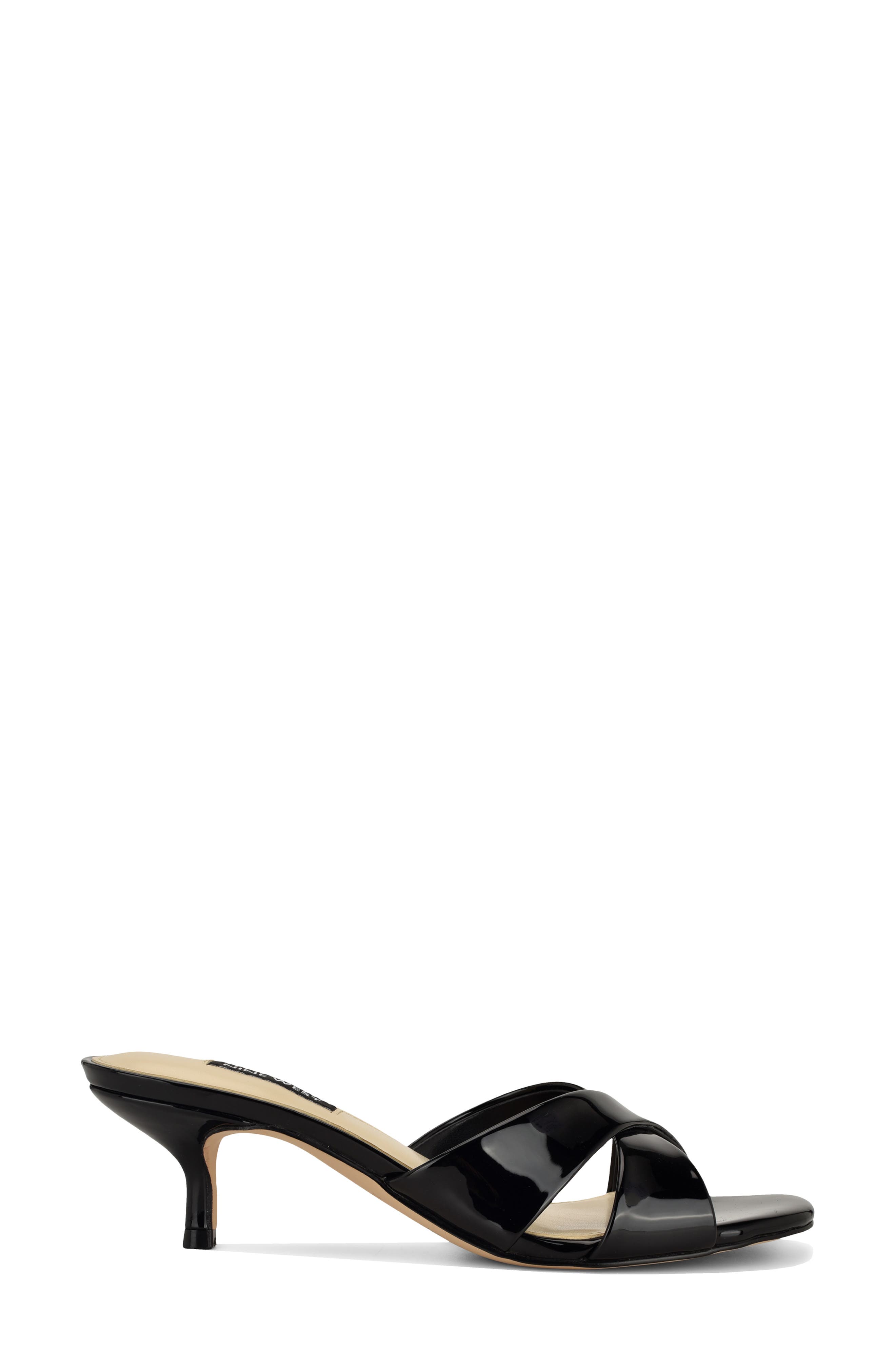 Nine West Merlana Kitten Heel Sandal, Alternate, color, Black
