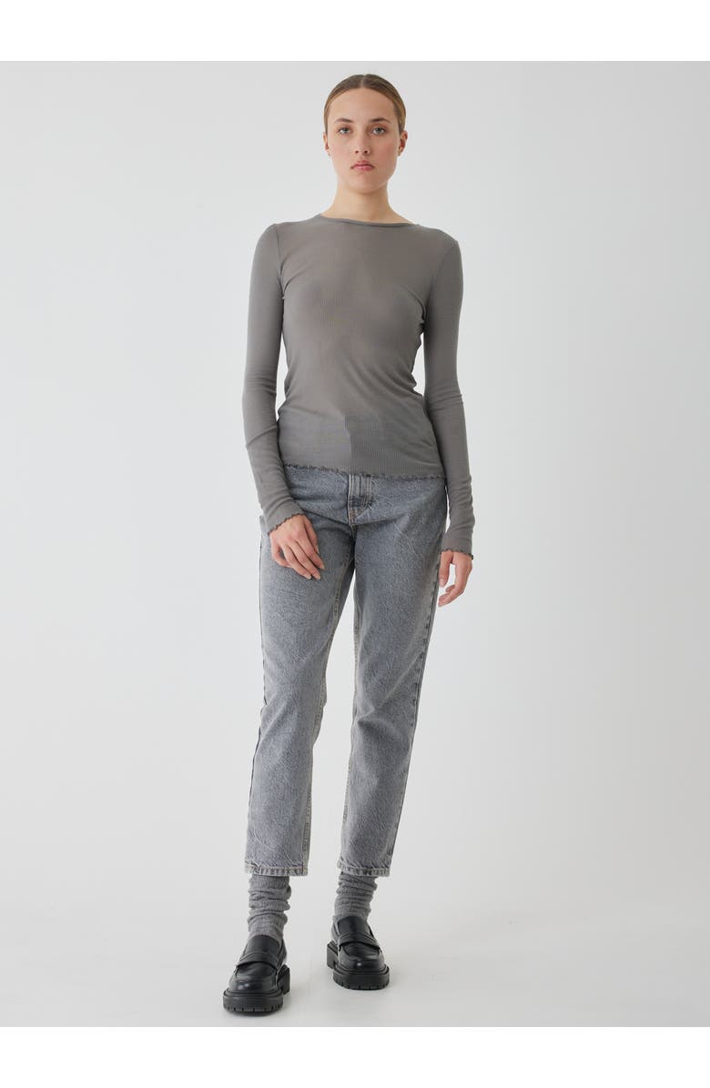 Majestic Filatures Micro Modal Baby Rib Cashmere Long Sleeve Crewneck, Alternate, color, 