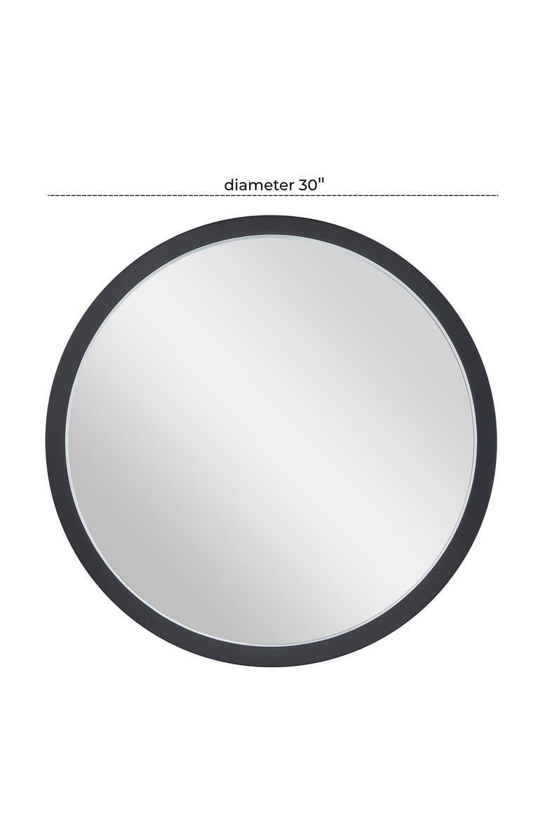 GINGER BIRCH STUDIO Black Contemporary Wall Mirror, Alternate, color,