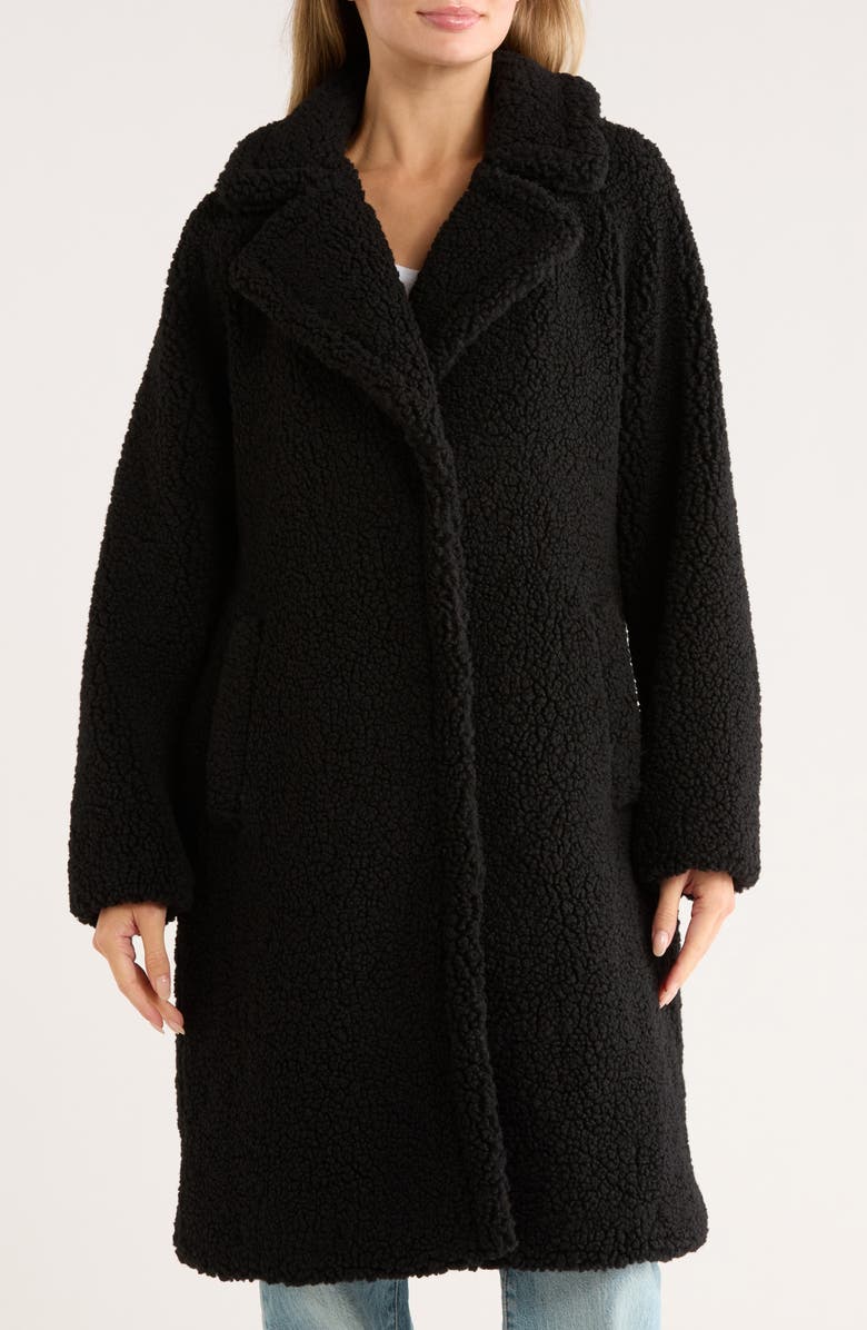 Lucky Brand Missy Faux Shearling Coat, Main, color, Black