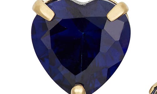 Fzn 10k Gold Sapphire Heart Stud Earrings