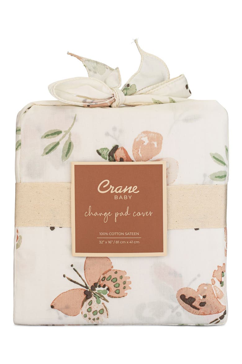 Quilted Changing Pad Cover, Alternate, color, BEIGE BUTTERFLY