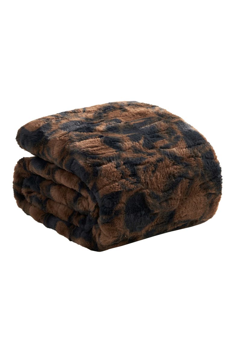 Print Embossed Oversize Blanket, Main, color, COCAO NIBS BROWN