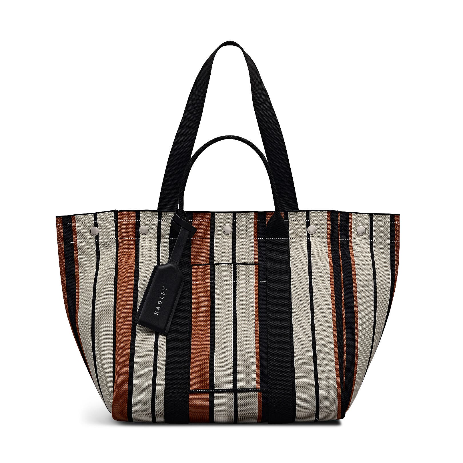 Radley Hadleigh Place - Stripe Large Open Top Tote Bag, Main, color, Snow