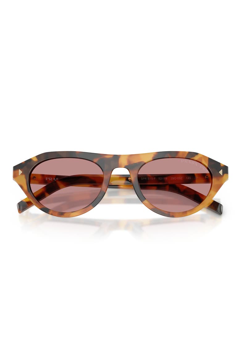 52mm Polarized Irregular Sunglasses, Alternate, color, CINNAMON TORTOISE/ PINK POLAR