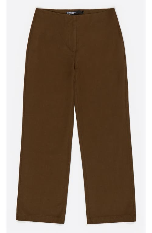 Bimba Y Lola Straight Leg Trousers, No Waistband In Green