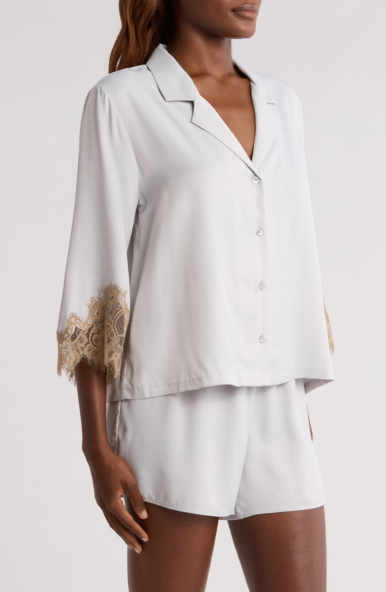 Nordstrom Midnight Lace Shortie Pajamas, Alternate, color, Grey Vapor