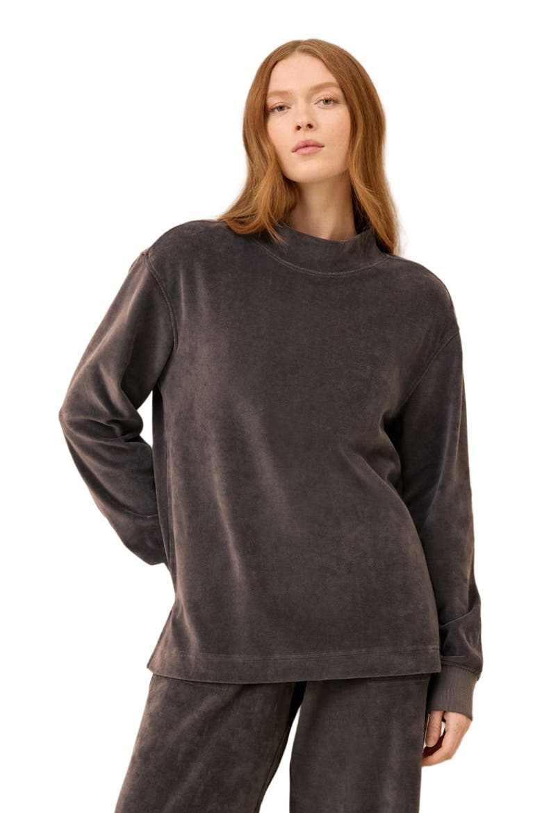 Organic Cotton Pure Velour Cozy Pullover, Main, color, Graphite