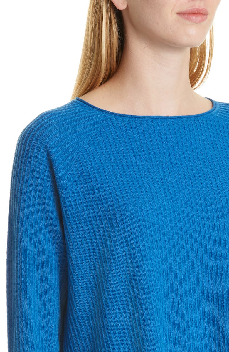 Eileen Fisher Boat Neck Raglan Sleeve Merino Wool Rib Sweater, Alternate, color, 