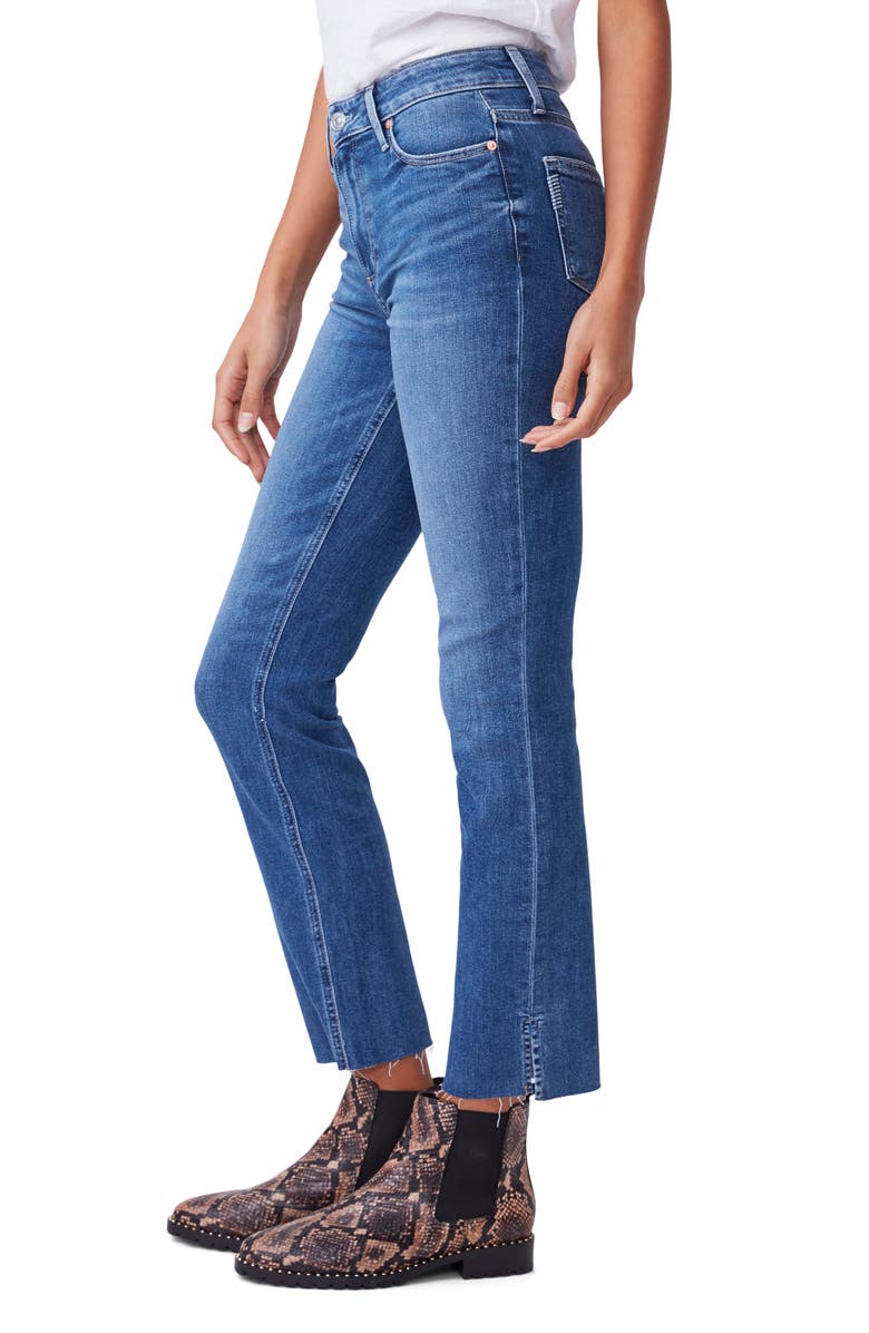PAIGE Cindy High Waist Split Raw Hem Straight Leg Jeans, Alternate, color,