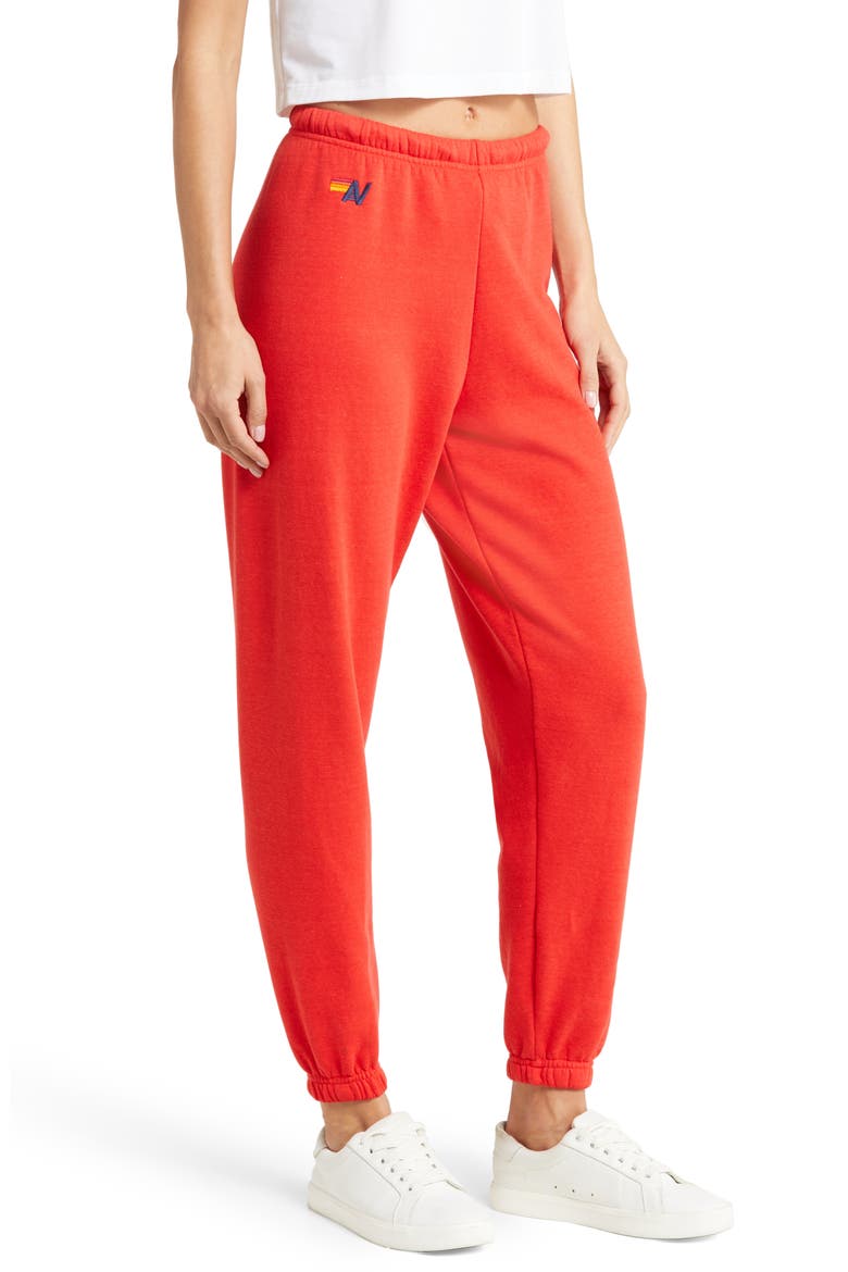 Aviation Nation Bolt Stitch Sweatpants, Alternate, color, RED/ WHITE