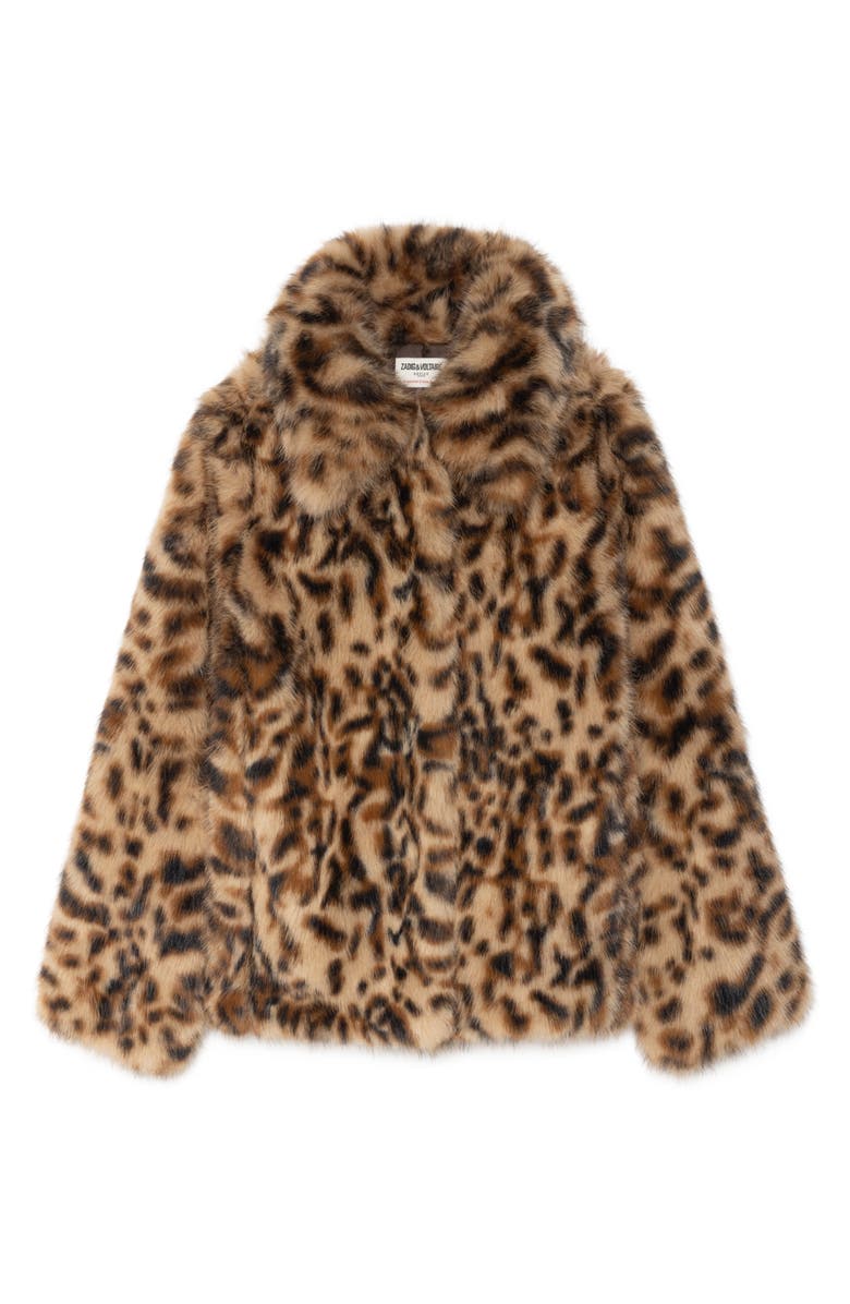 Zadig & Voltaire Finito Faux Fur Jacket, Alternate, color, Wood