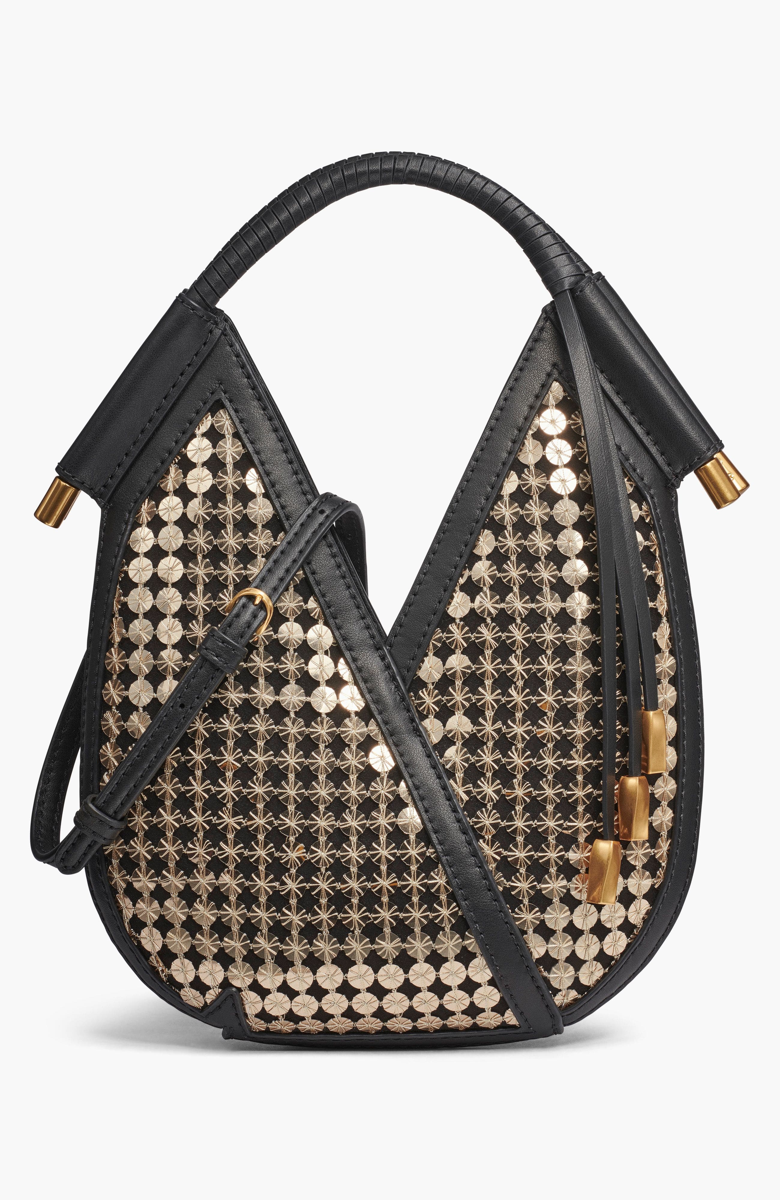 Donna Karan New York Baldwin Sequins Micro Crossbody, Main, color, Black/Sequin Gold