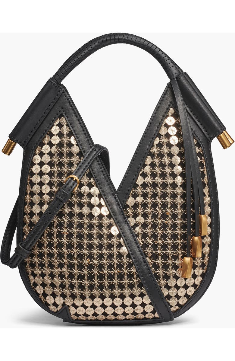 Donna Karan New York Baldwin Sequins Micro Crossbody, Main, color, Black/Sequin Gold