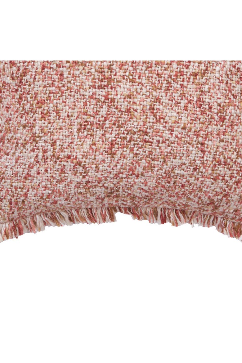 Rust Fringed Cotton Blend Accent Throw Pillow 18" x 18", Alternate, color, Red