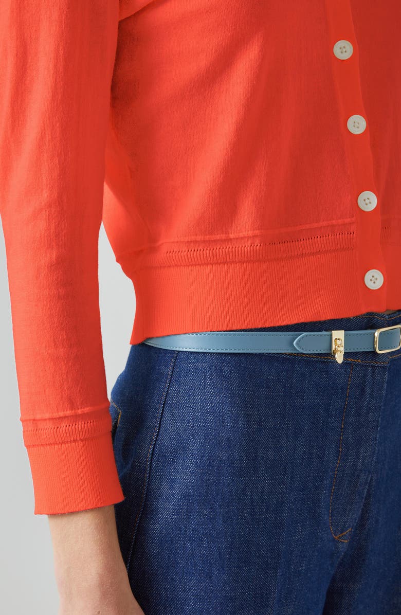 LK Bennett Michelle Stretch Cotton Blend Cardigan Sweater, Alternate, color,